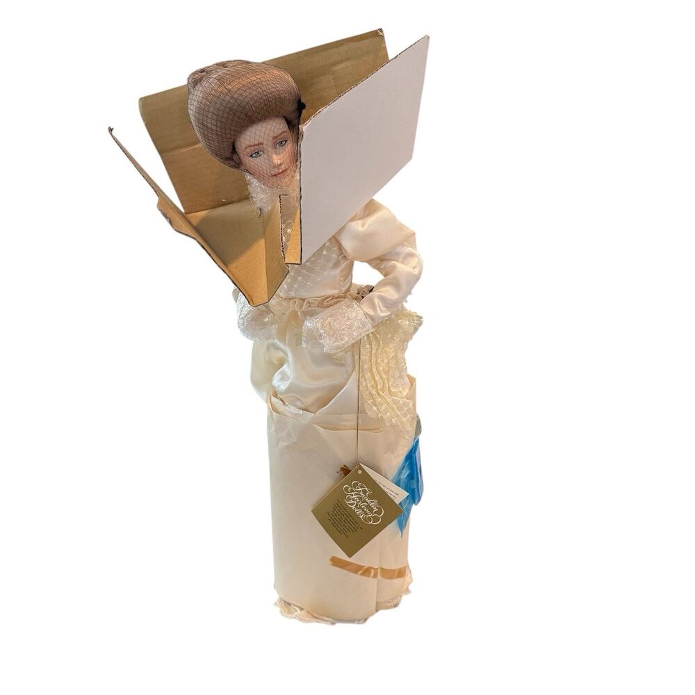 Gibson Girl Franklin Heirloom Porcelain Bride Doll 22 in Wedding Collectable NIB